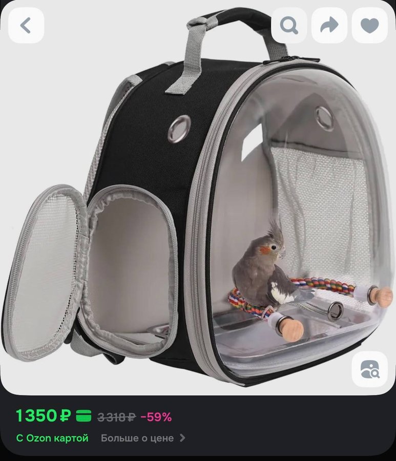 Сумка-переноска для птиц и мелких животных