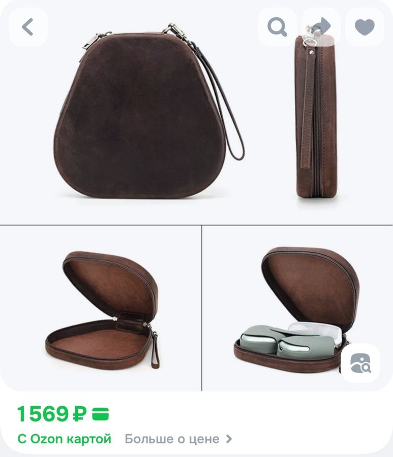 Сумка для наушников на запястье контакт кожаная