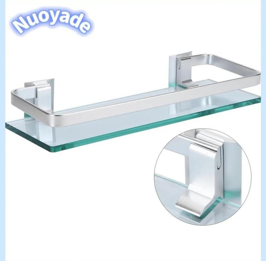 Полка для ванной комнаты алюминий/стекло
