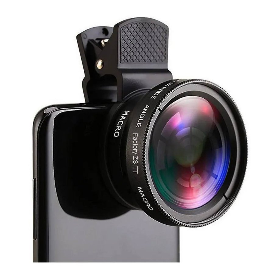 Линзы fisheye и макро для смартфонов в розовом цвете