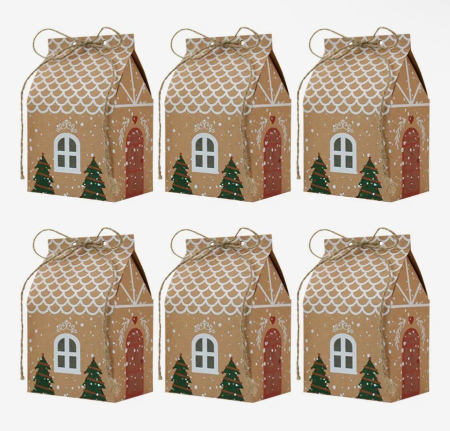Рождественские подарочные коробки-домики в наборе 20шт